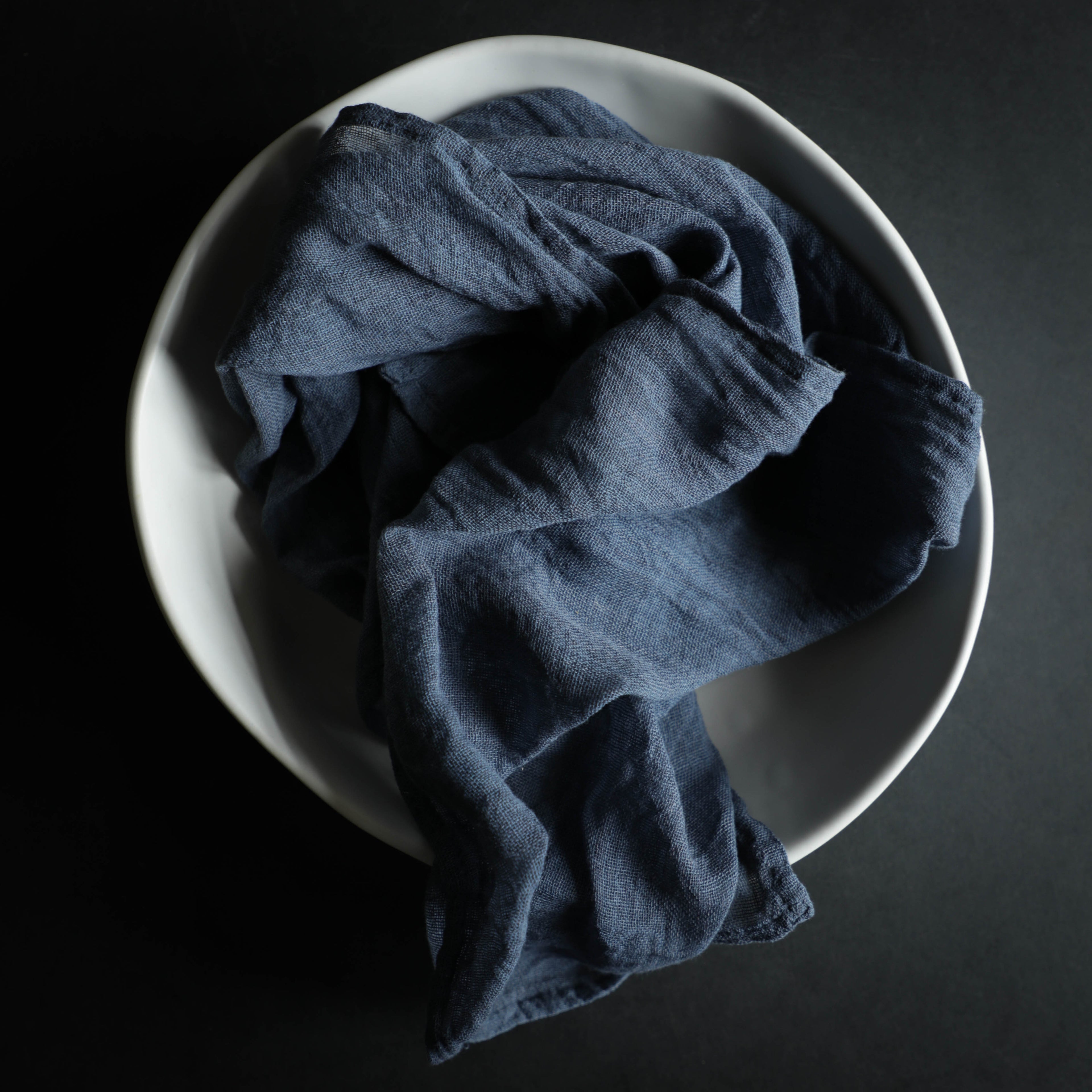 Blue Slate Napkins / Finished Edge {Tight Weave} Silk & Willow