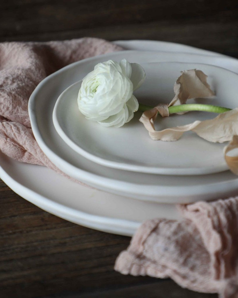 Plant dyed Table linens, Cotton Napkins, Silk & Willow, organic cotton, table setting.