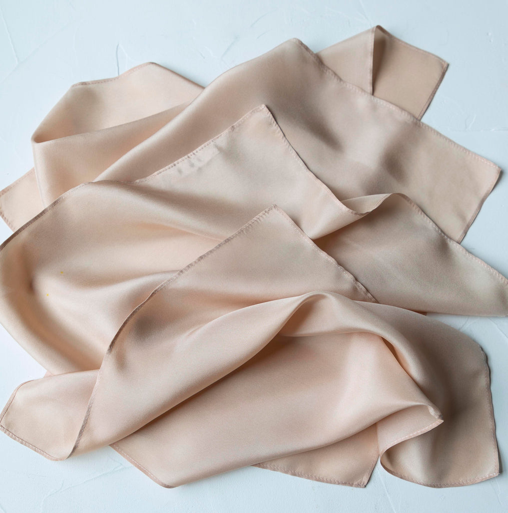 natural dyed blush colored silk handkerchief by shellie pomeroy
