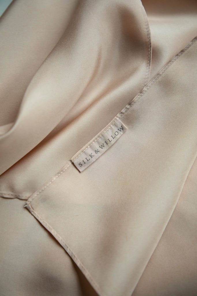 natural dyed blush colored silk handkerchief by shellie pomeroy