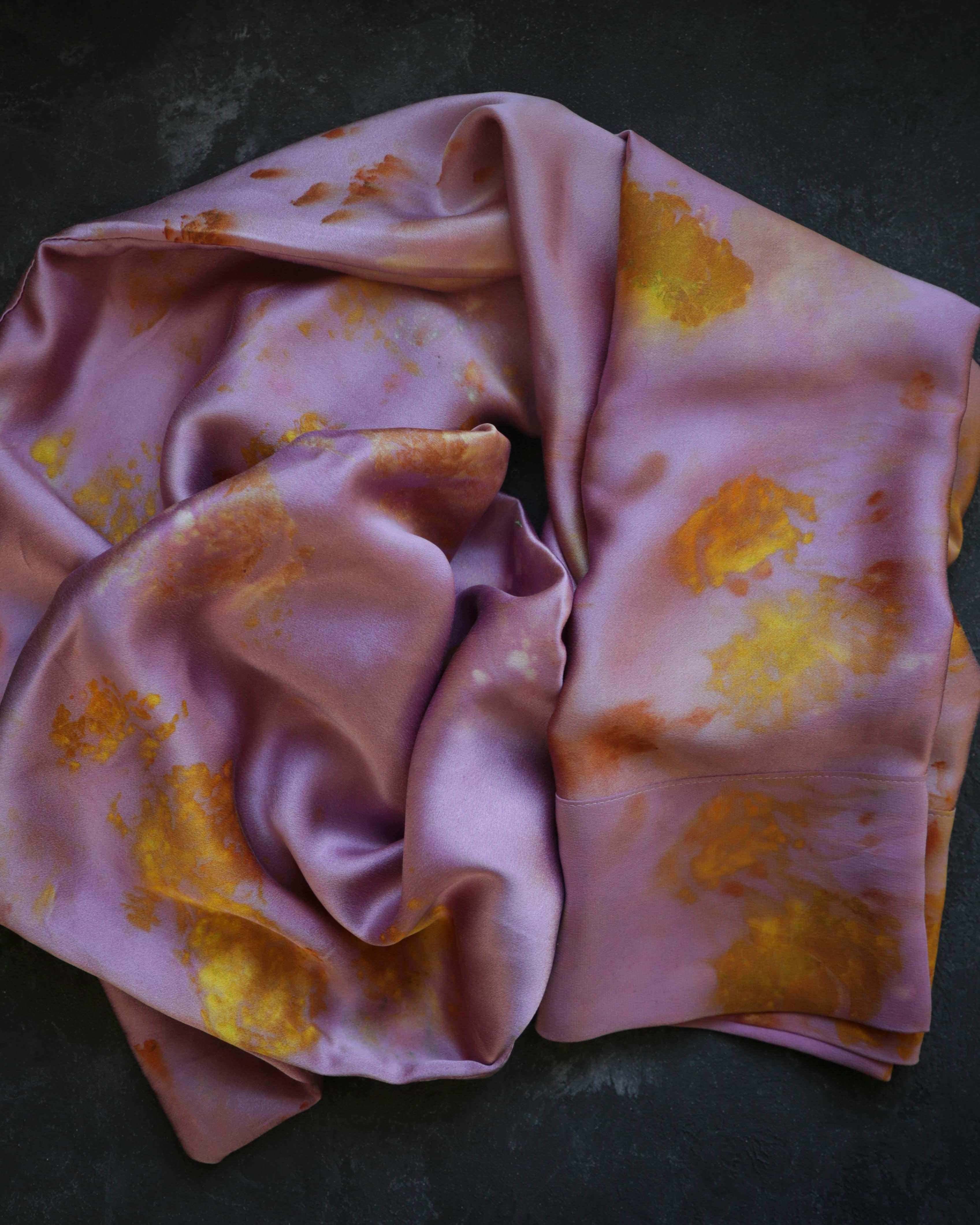 natural dyed silk pillowcase