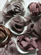 mauve, rose, taupe silk ribbon color palette 