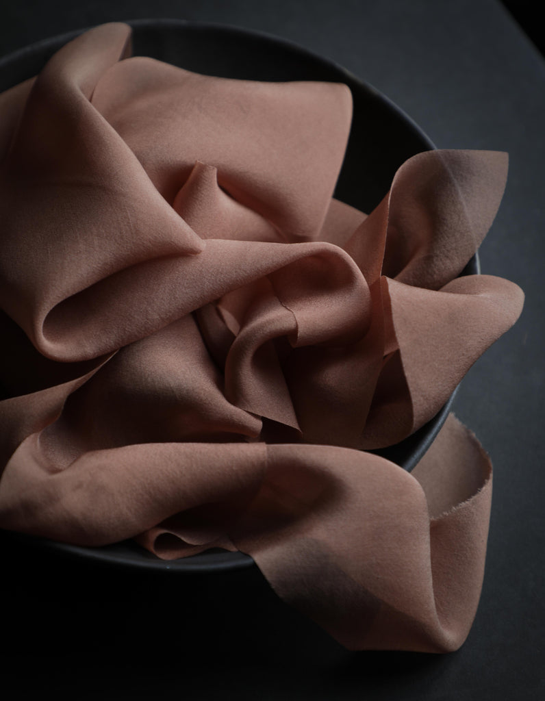 silk ribbon, silk bridal bouquet ribbon, silk & willow
