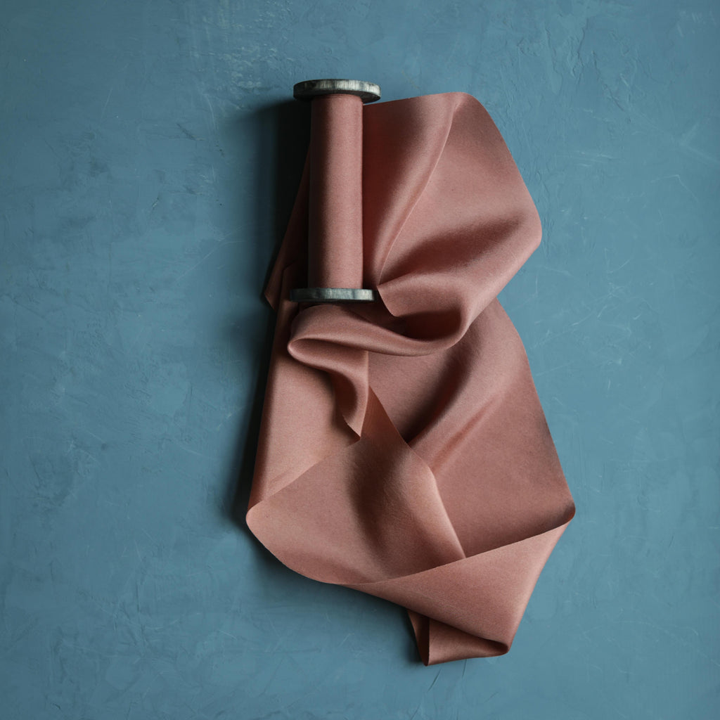 copper rose plant dyed silk ribbon 