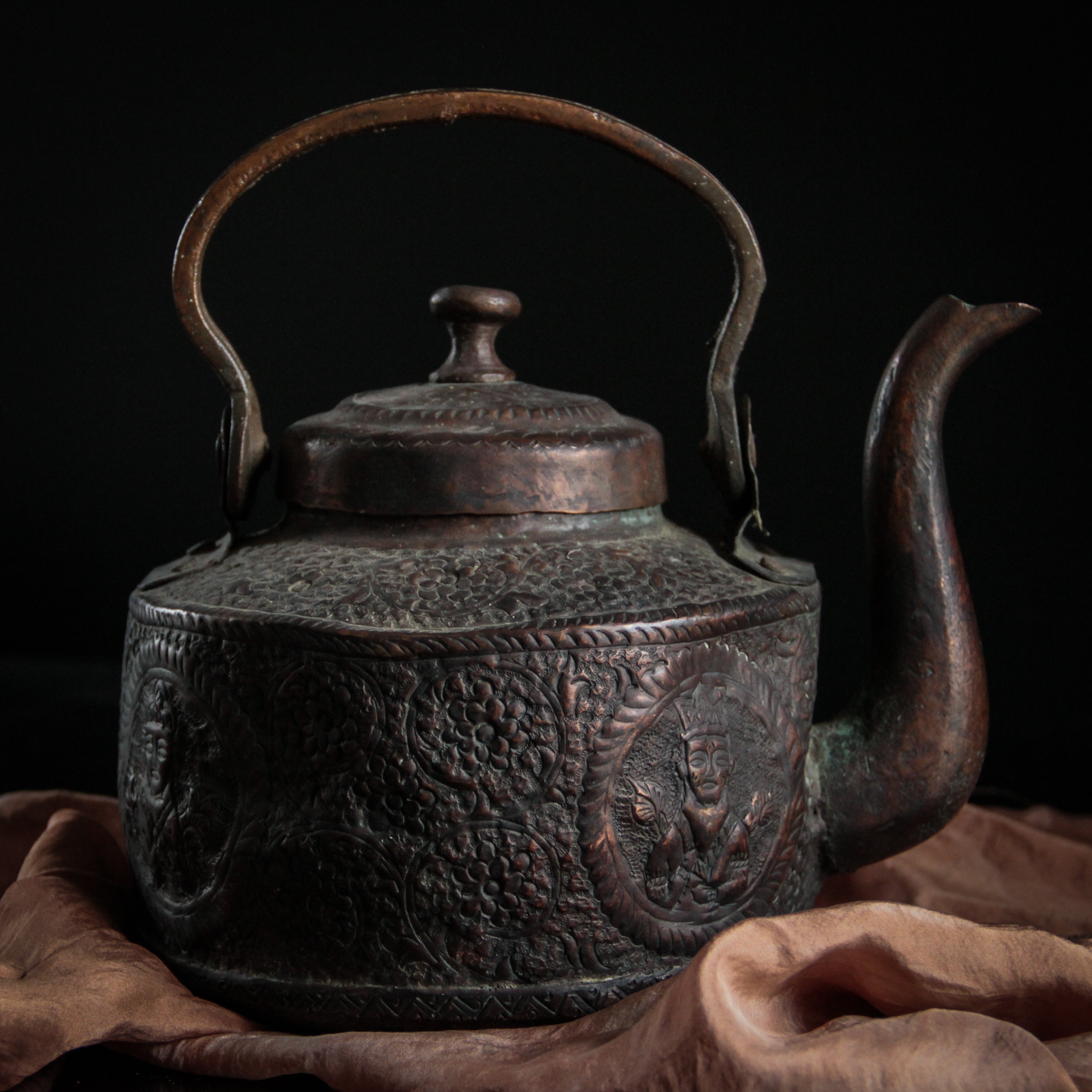 Vintage Moroccan Copper Tea Kettle