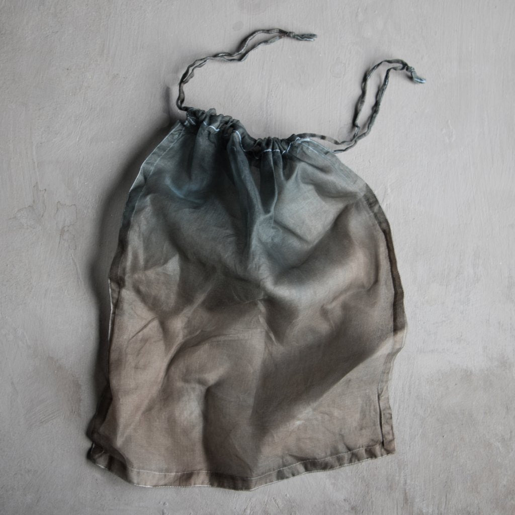 SIlk & Willow, handloom silk, silk bag, plant dyed, dip-dyed, silk