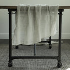 sustainable table linens, hand dyed table runner, silk and willow table runner, gray textiles