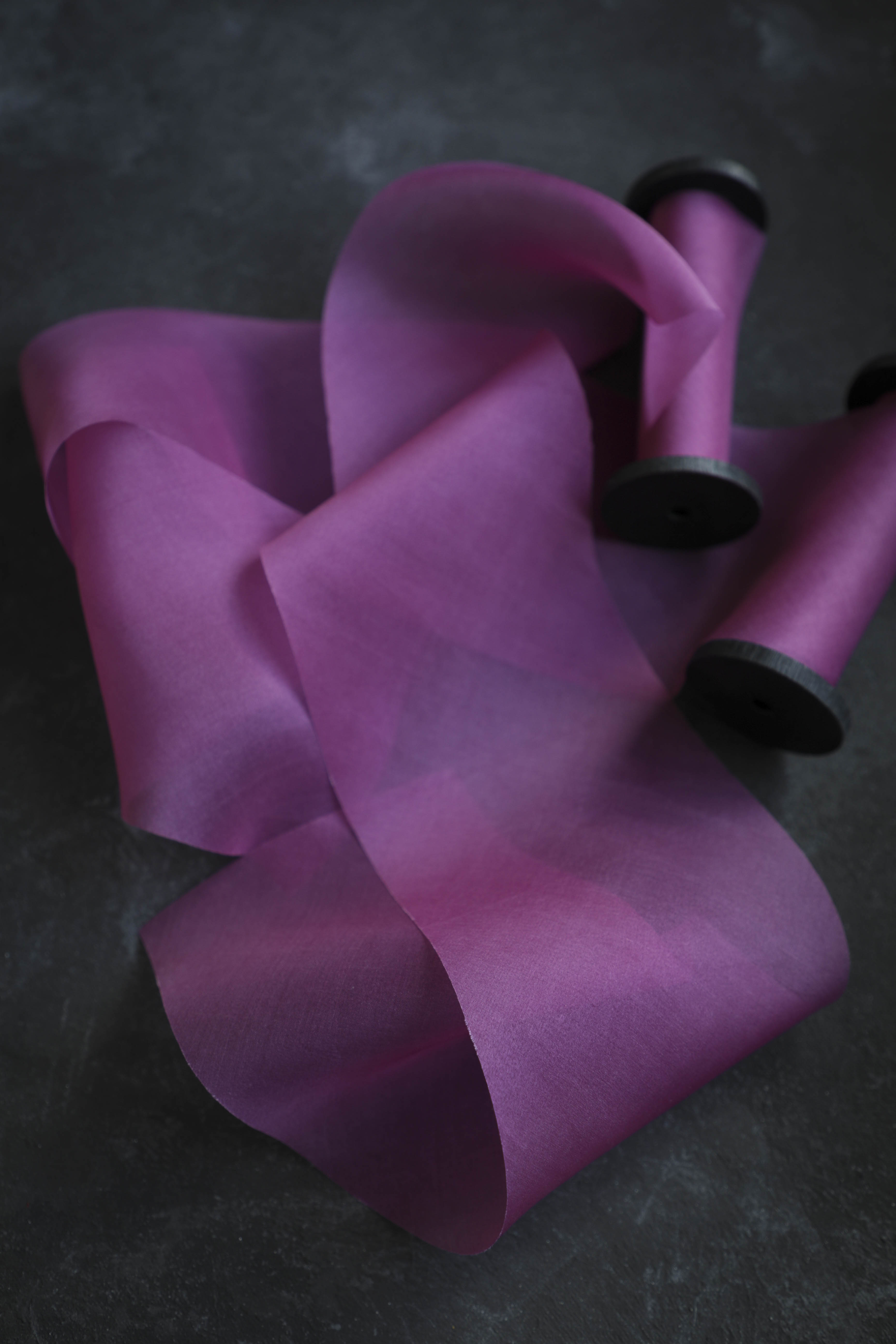 neon vibrant hand-dyed  wedding bouquet silk ribbon by silk and willow