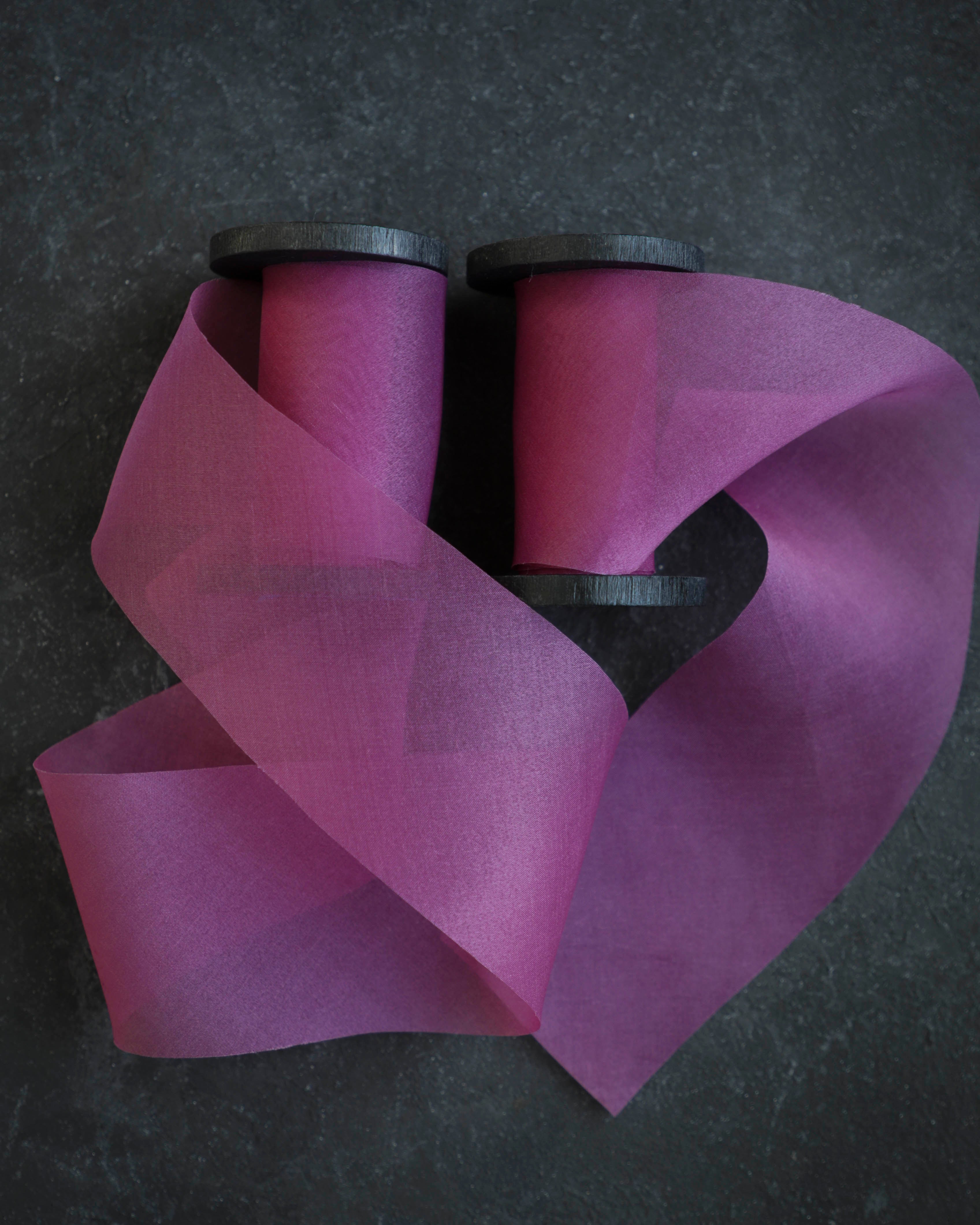 bright and bold fuchsia wedding silk ribbon by silk and willow