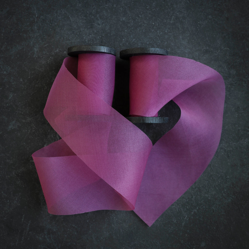 bright and bold fuchsia wedding silk ribbon by silk and willow