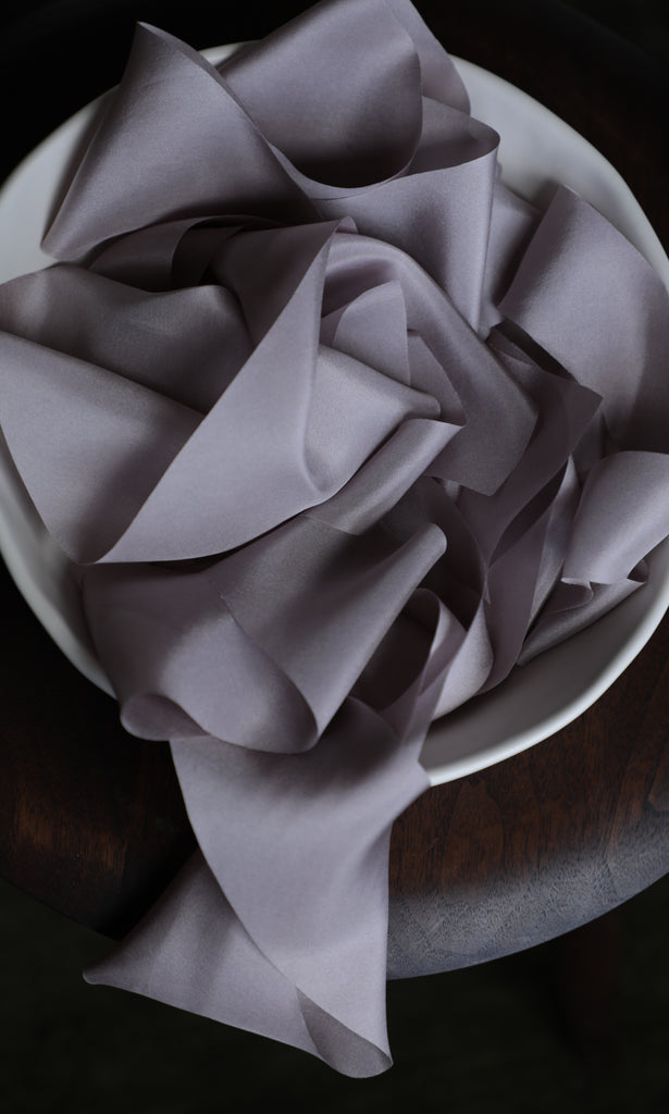 Silk & Willow bouquet silk ribbon. Plant dyed silk ribbon. luxe wedding. 