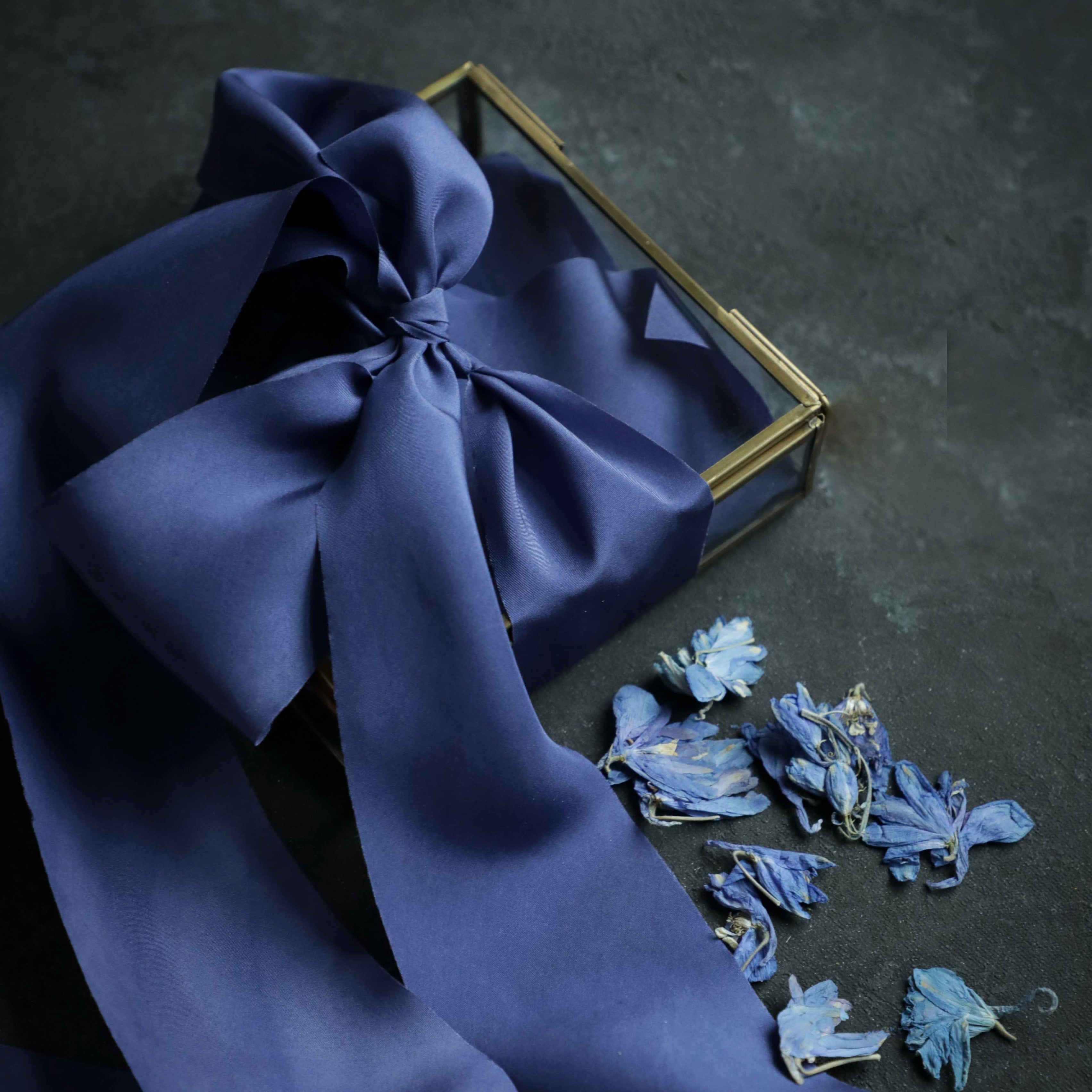 20mm Dark Blue Single Sided Satin Ribbon – FiveSeasonStuff