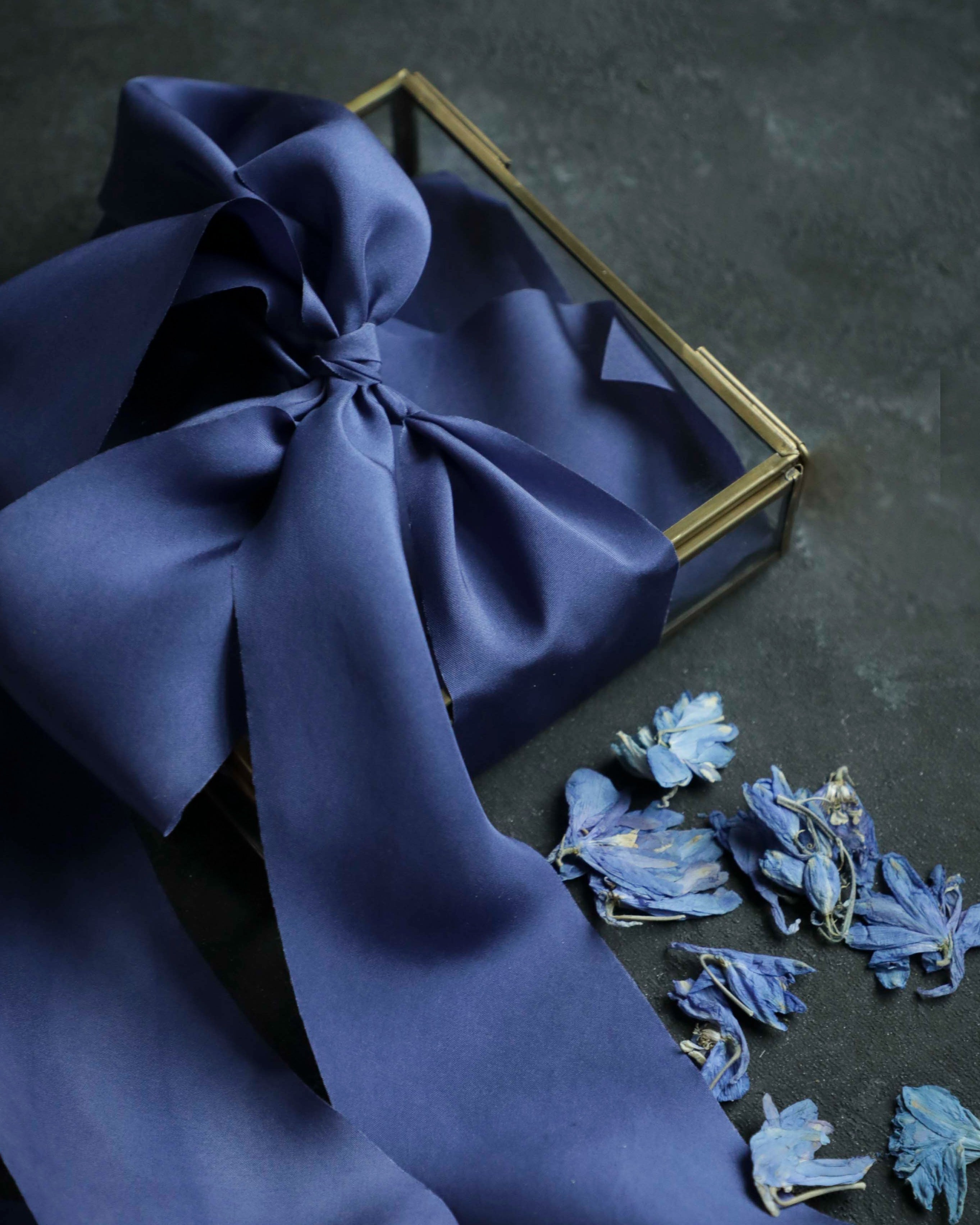 iris blue silk ribbon by silk and willow