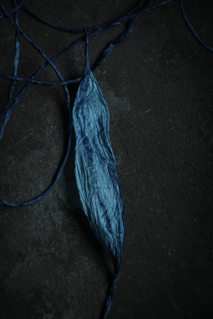 indigo dyed natural twine by silk and willow for custom wedding invitations