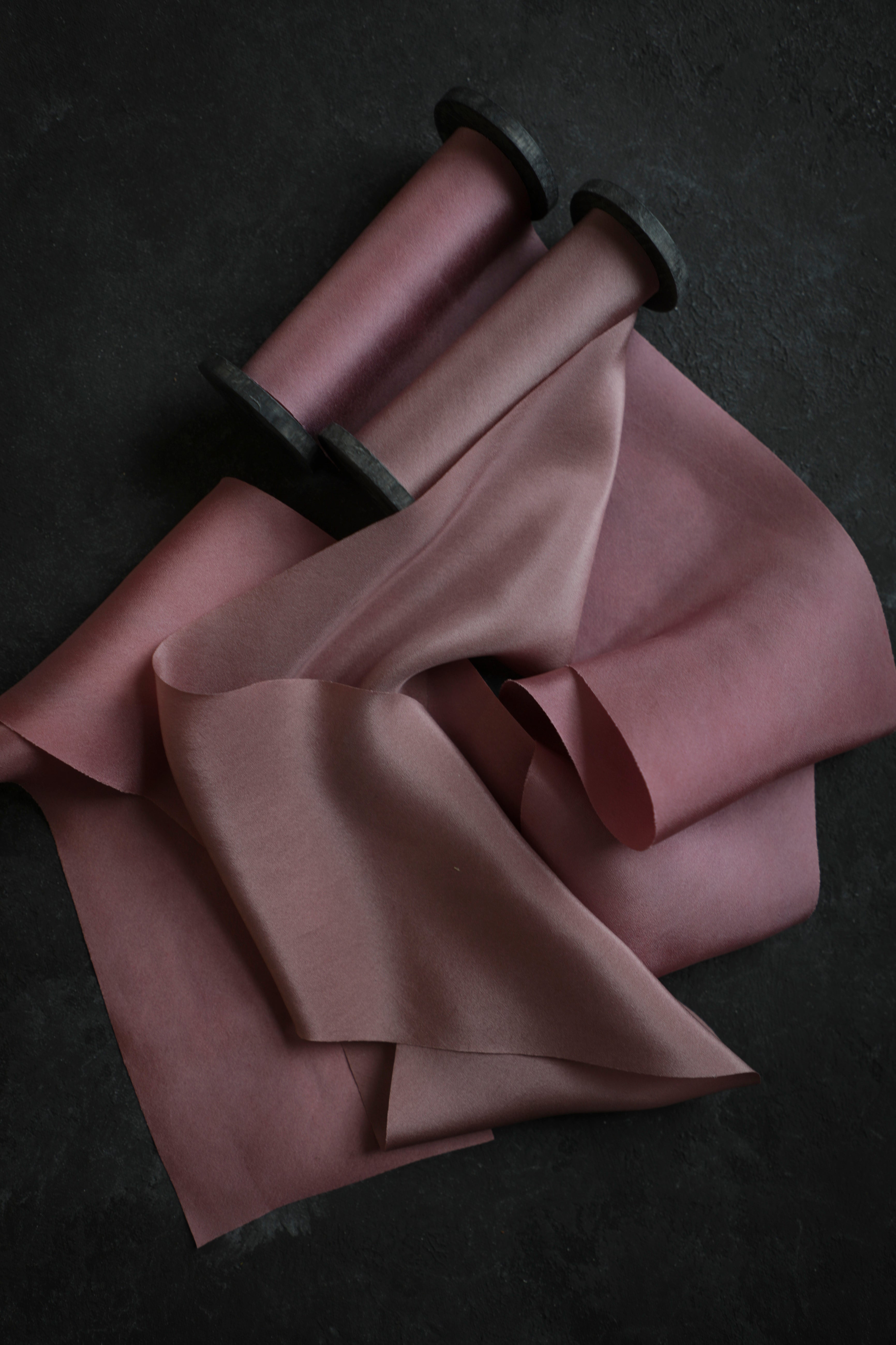 Dusty Rose Silk Satin Ribbon - 100% silk - Sew Vintagely
