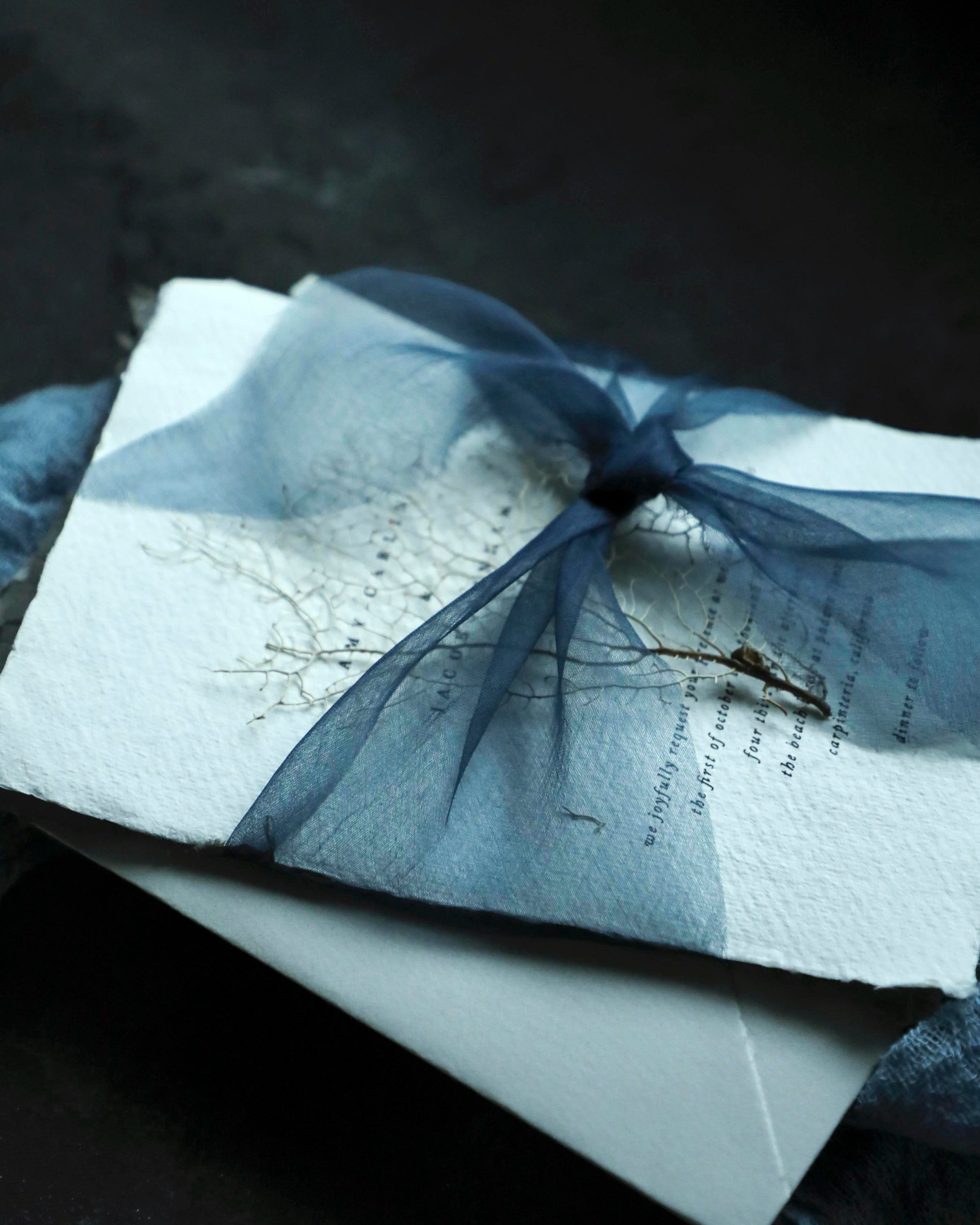 custom wedding invitations printed on handmade paper DIY