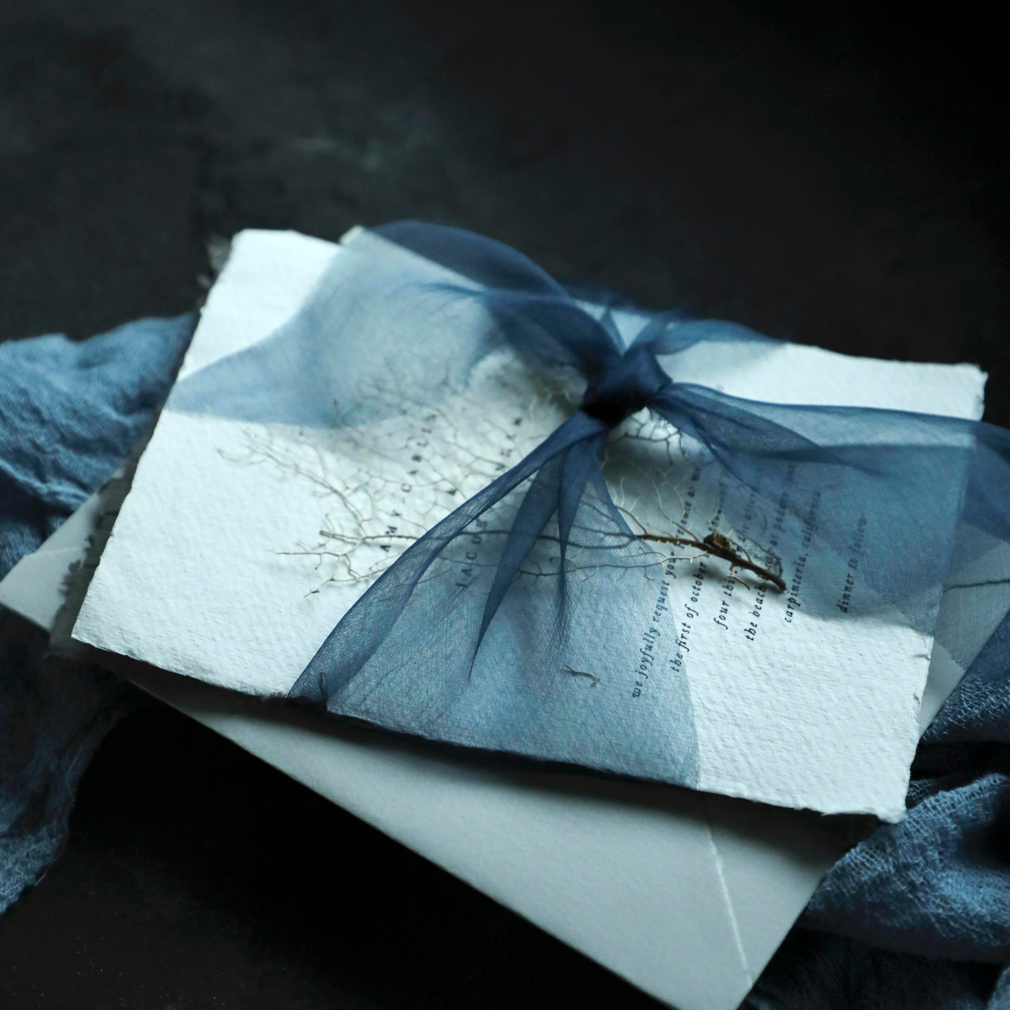 custom wedding invitations printed on handmade paper DIY