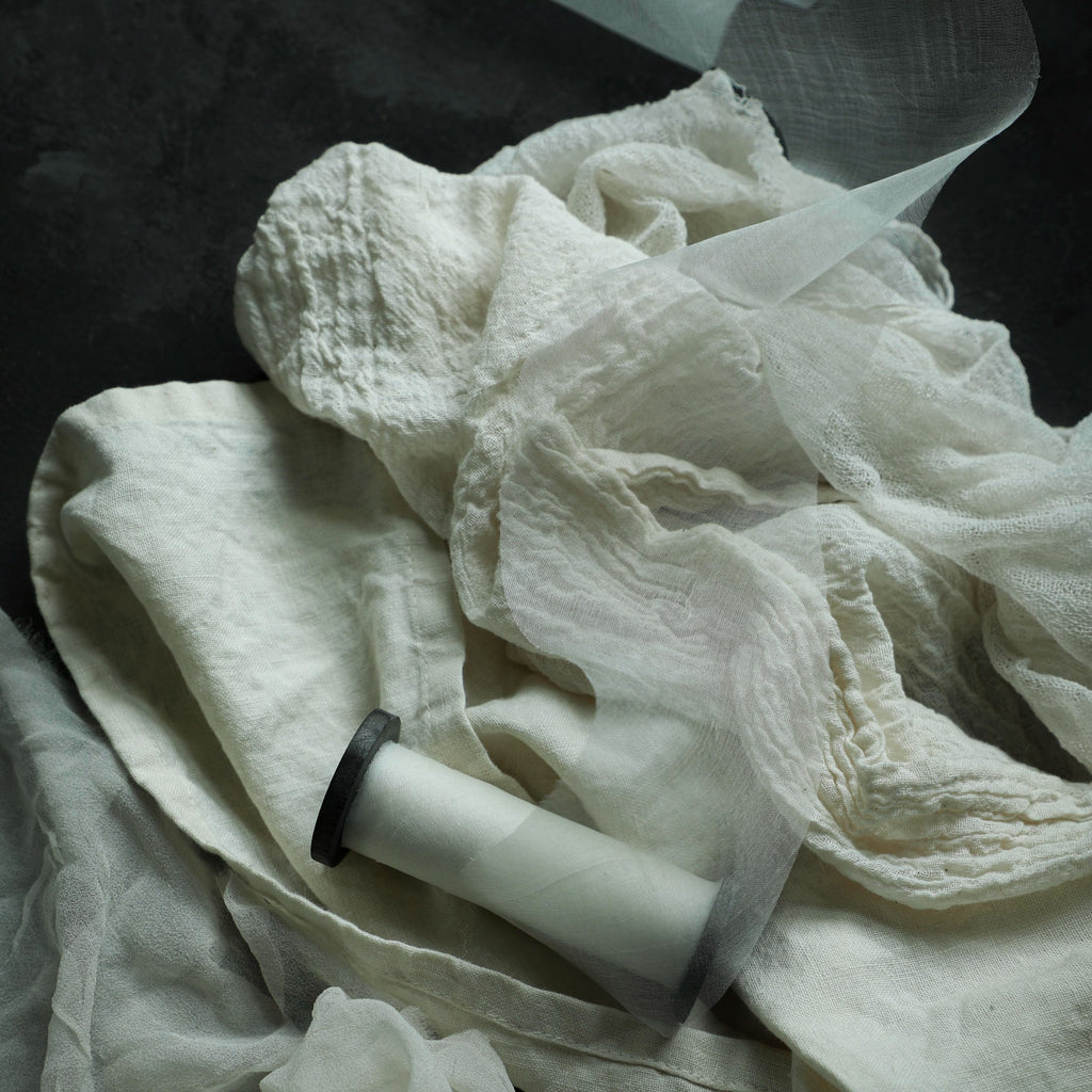 natural white organic silk ribbon for wedding details