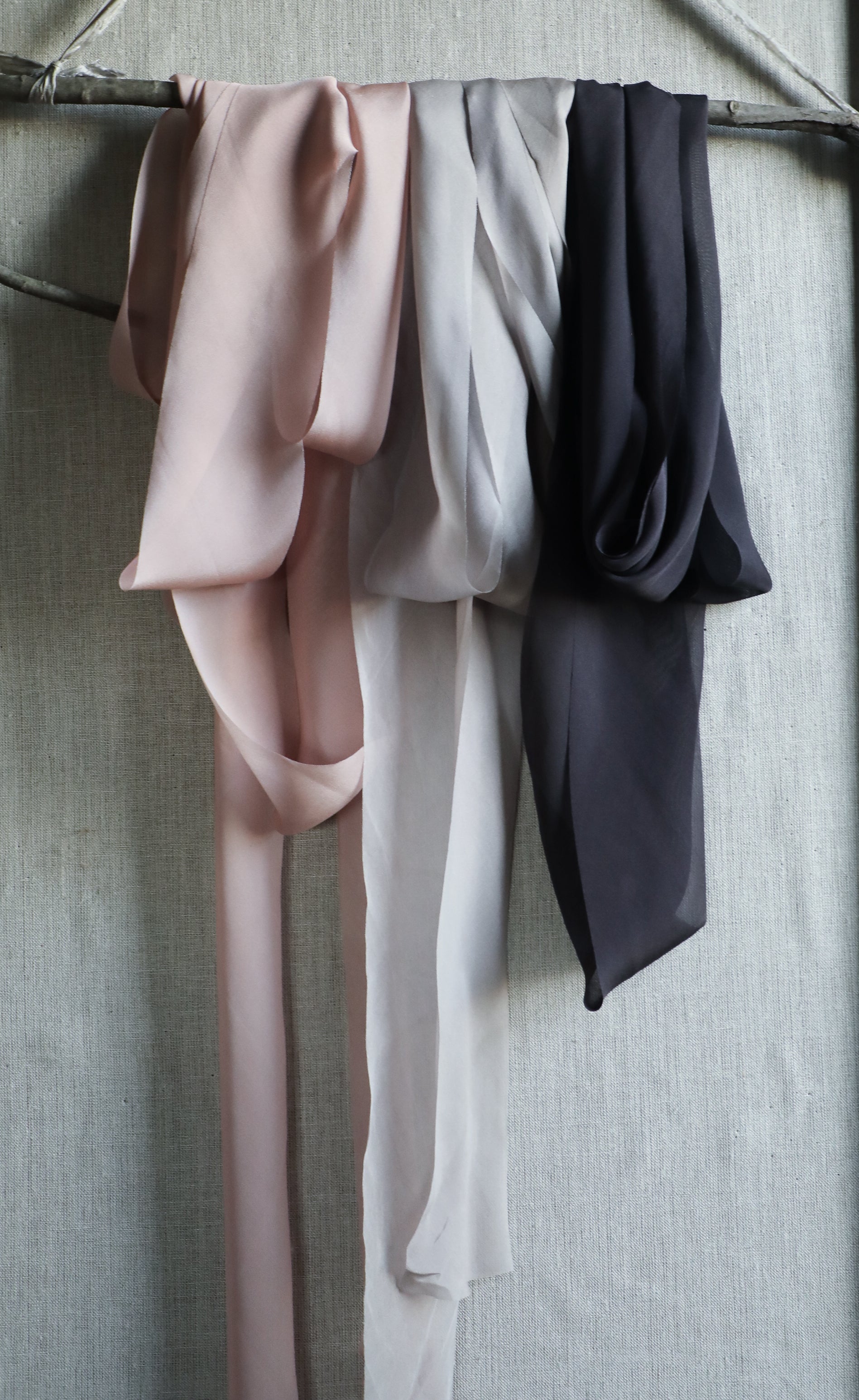 Silk & Willow bouquet silk ribbon. Plant dyed silk ribbon. luxe wedding. 