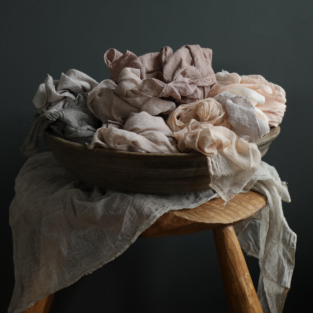 styling bundle, fabric for styling, flat lay styling fabric, plant dyed cotton