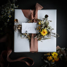 dried flower wreath gift wrapping topper 