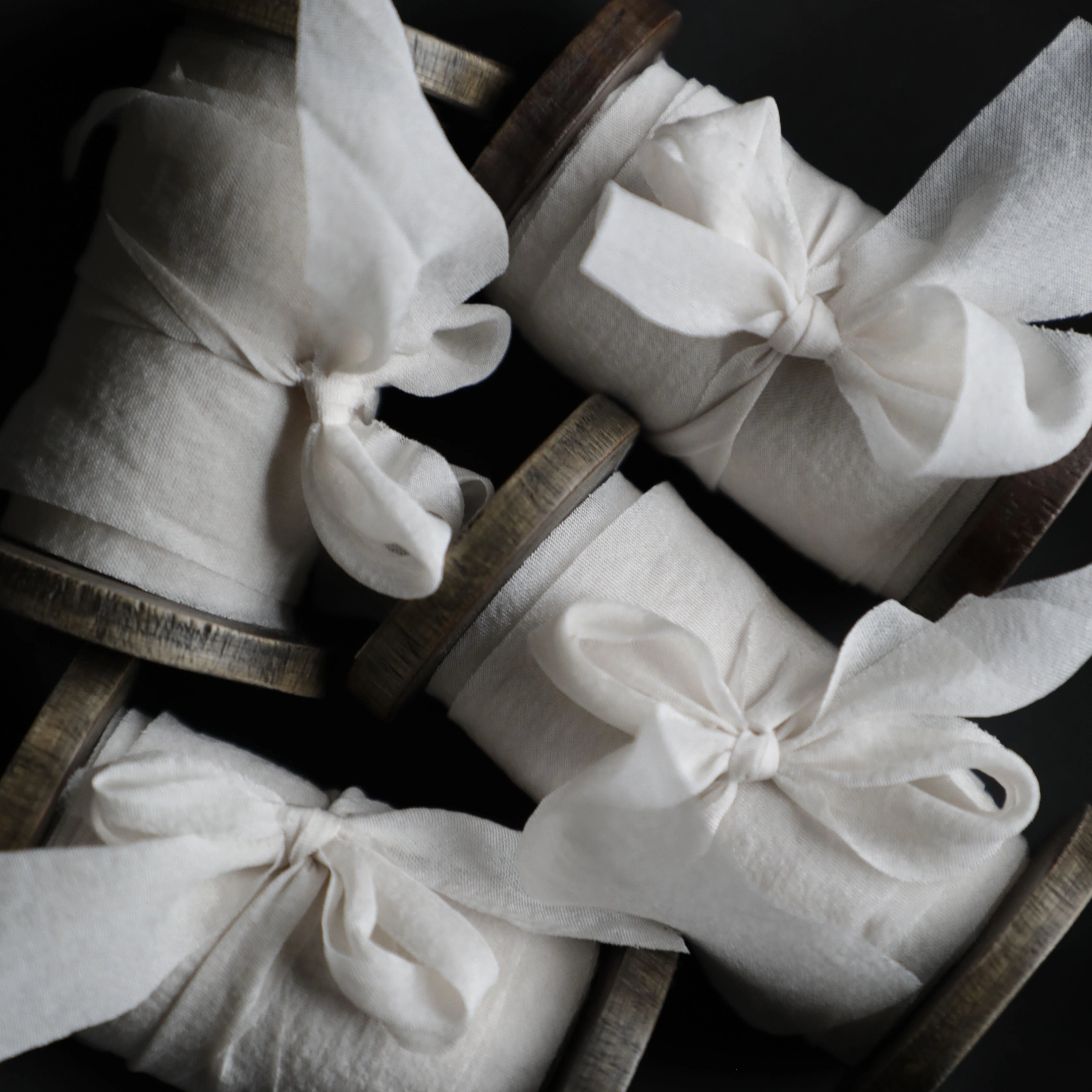 Antique White Sheer Silk Ribbon