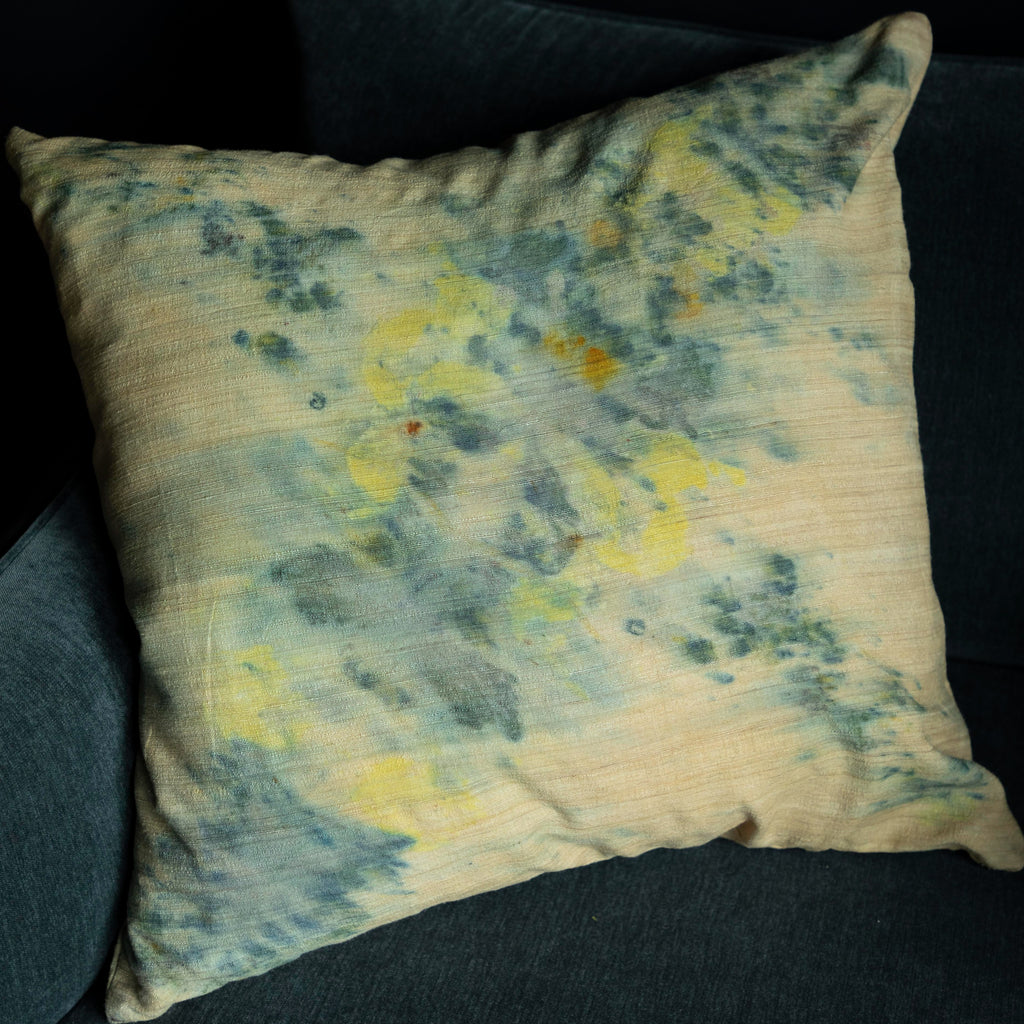 botanical dyed silk pillow covers for home decor