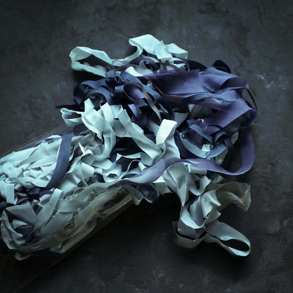 blue silk ribbon color samples